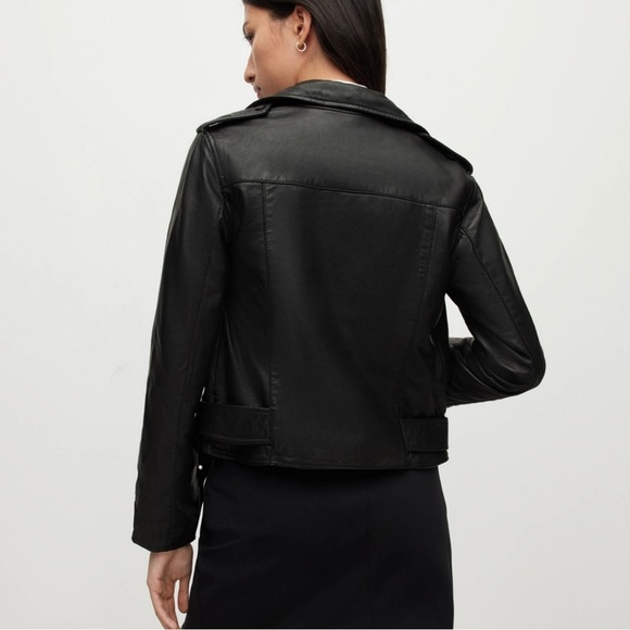 All Saints Balfern Leather Jacket Size 2 - Picture 2 of 5